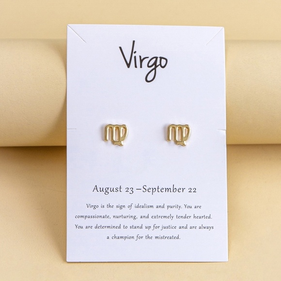 **JULANE* Gold Virgo Fashion Horoscope Earrings - Picture 1 of 1